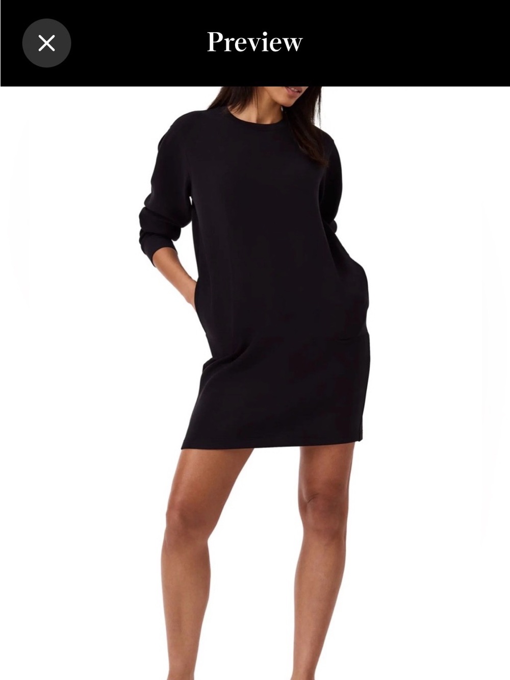 SPANX Black Long Sleeve Sweatshirt Dress